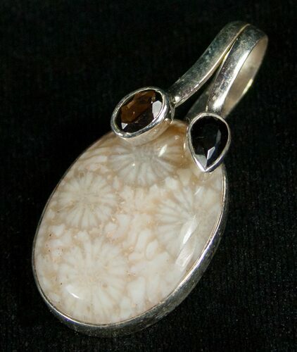 Fossil Coral Pendant - Sterling Silver #5579